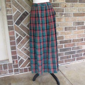 Susan Bristol NWT Tartan Plaid Button Up Skirt Size 12